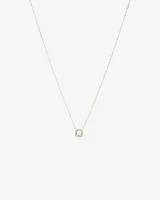 Cushion Cut Green Amethyst Gemstone and 0.15 Carat TW Diamond Halo Pendant Necklace in 10kt Yellow Gold
