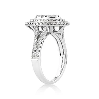 1.30 Carat TW Pear Cluster Halo Diamond Ring in 10kt White Gold