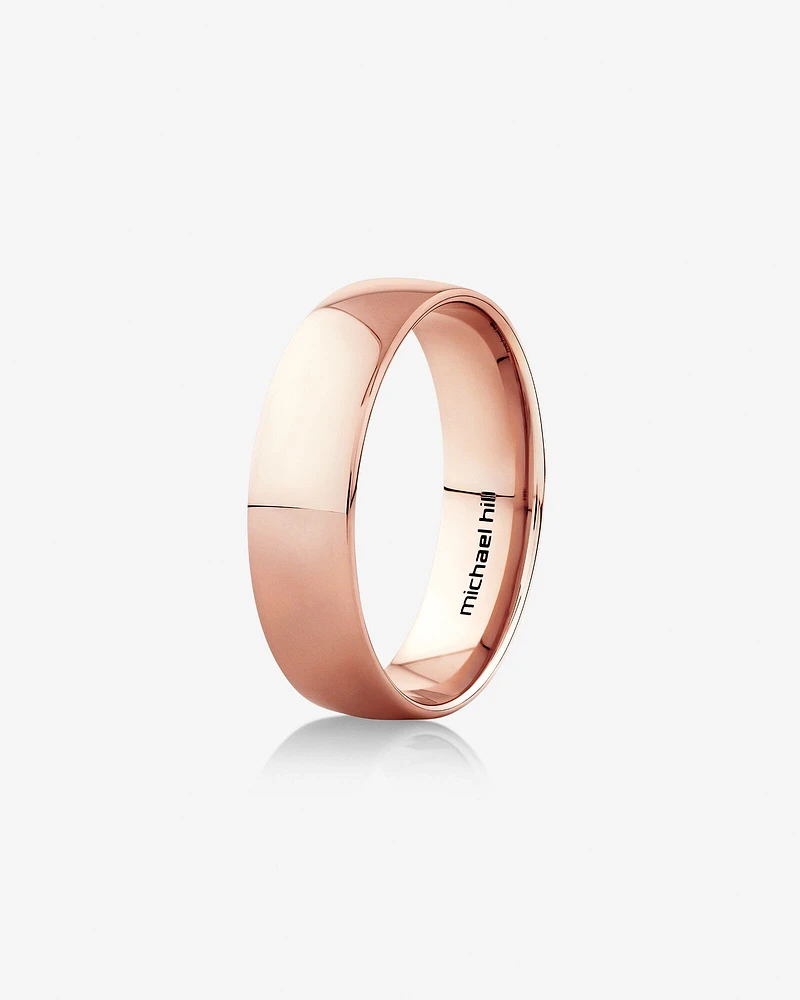 Half Round Wedding Band in 10kt Rose Gold