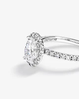 1.78 Carat TW Laboratory-Grown Diamond Oval Halo Ring in 14kt White Gold