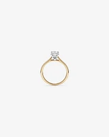 1.00 Carat TW Oval Solitaire Engagement Ring in 14kt Yellow and White Gold