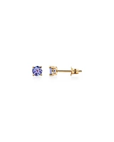 Stud Earrings with Tanzanite in 10kt Yellow Gold