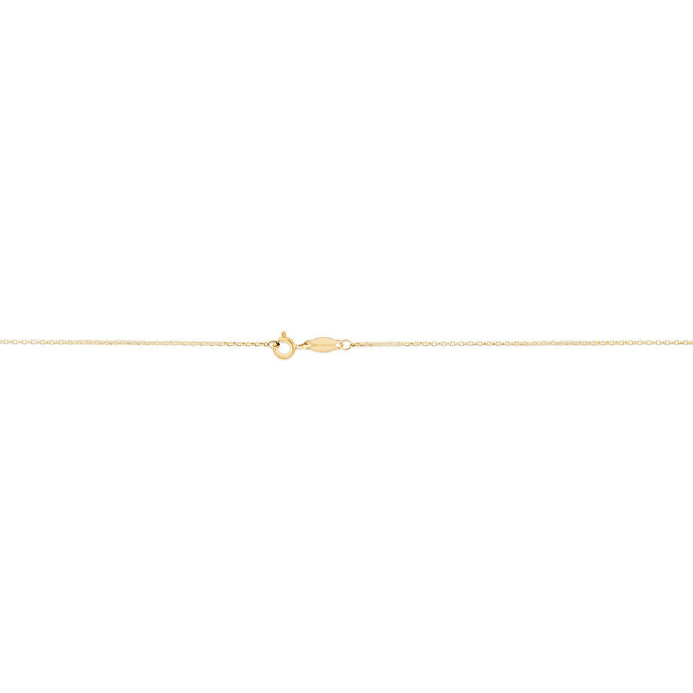 50cm (20") 1mm Width Diamond Cut Belcher Chain in 18kt Yellow Gold