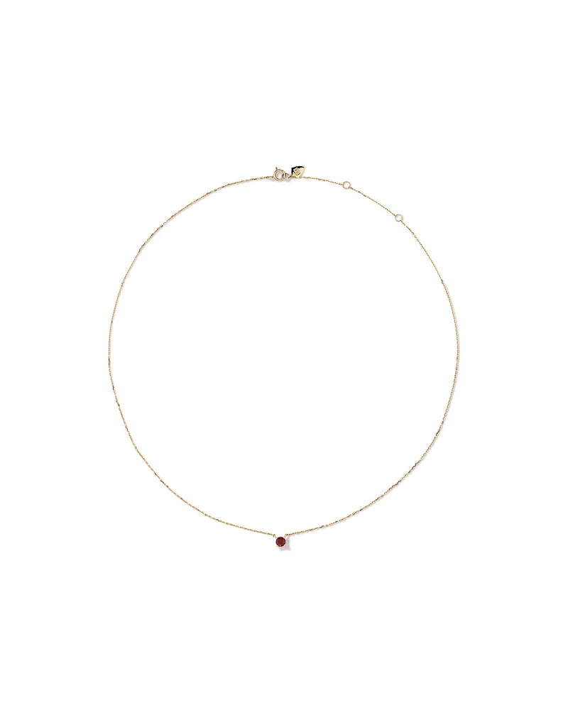 Necklace with Rhodolite Garnet in 10kt Yellow Gold