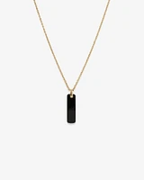 Men's Rectangular Onyx Pendant on Rolo Chain in 10kt Yellow Gold