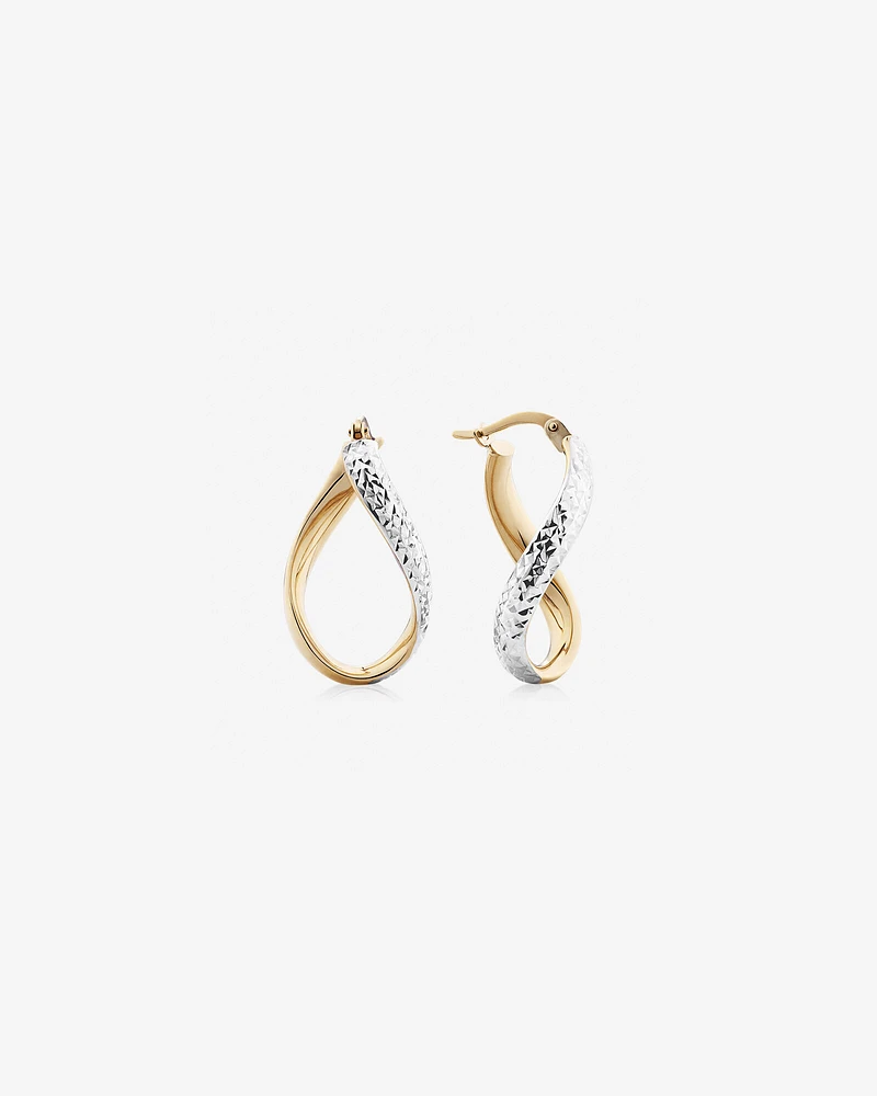 Hoop Earrings in 10kt Yellow & White Gold