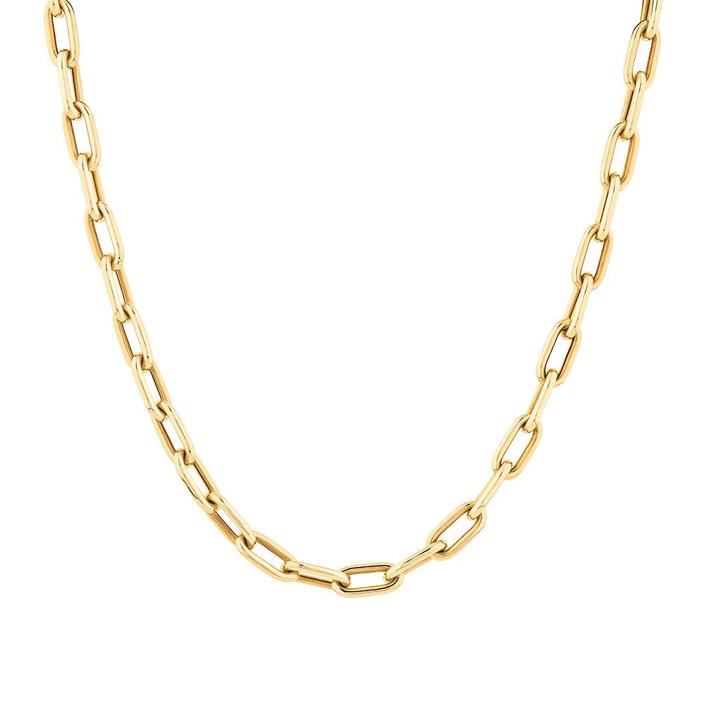 42.5cm Oval Paperclip Chain in 10kt 42.5cm Hollow Oval Paperclip Chain in 10kt Yellow Gold