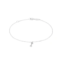 19cm (7.5") E Initial Bracelet in Sterling Silver