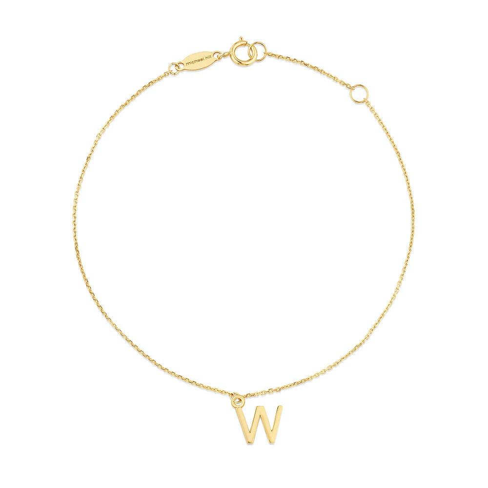 19cm (7.5") C Initial Bracelet in 10kt Yellow Gold