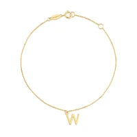 19cm (7.5") C Initial Bracelet in 10kt Yellow Gold