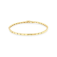 Rectangular Link Metal Tennis Bracelet in 10kt Yellow Gold