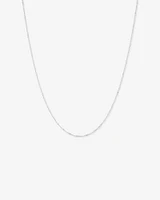 1.65mm Wide Solid Singapore Twist Chain in 10kt White Gold