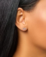 Mini Infinity Earrings with Diamonds in Sterling Silver
