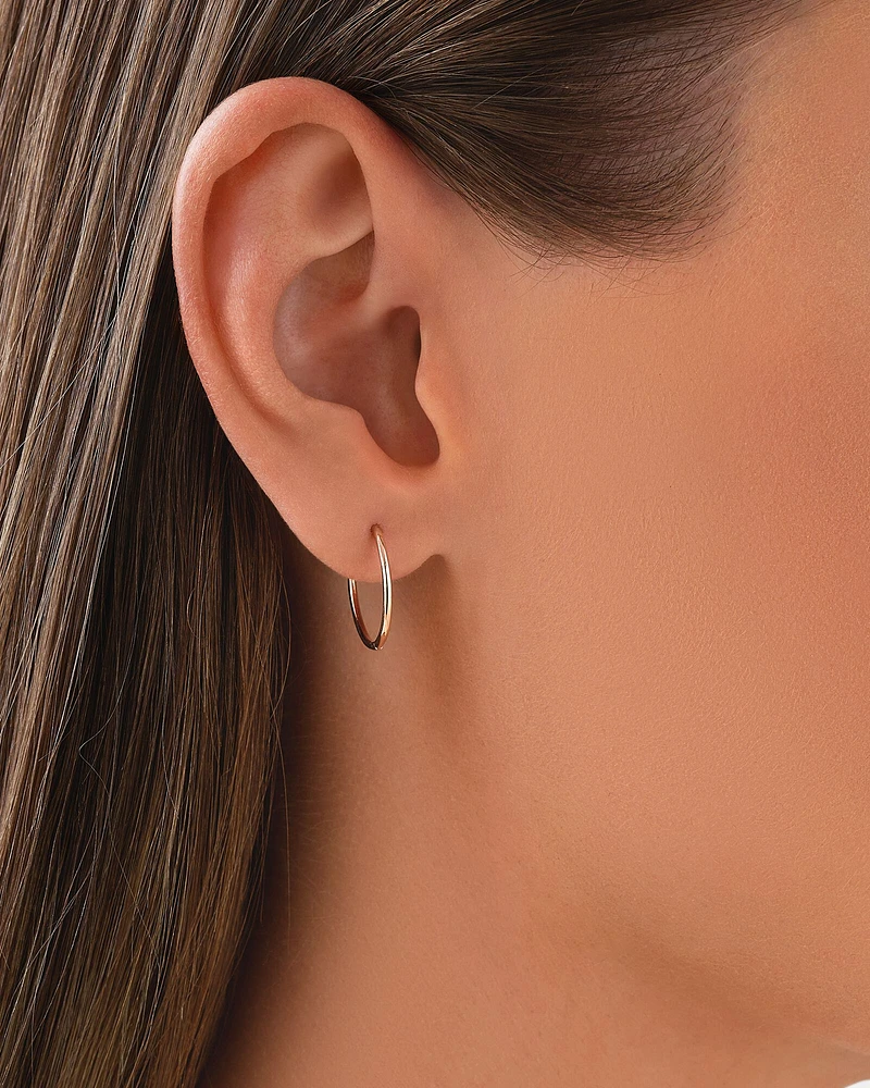 14mm Sleeper Earrings in 10kt Rose Gold