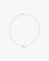 Round Brilliant Cut Cubic Zirconia Cable Chain Necklace in Sterling Silver