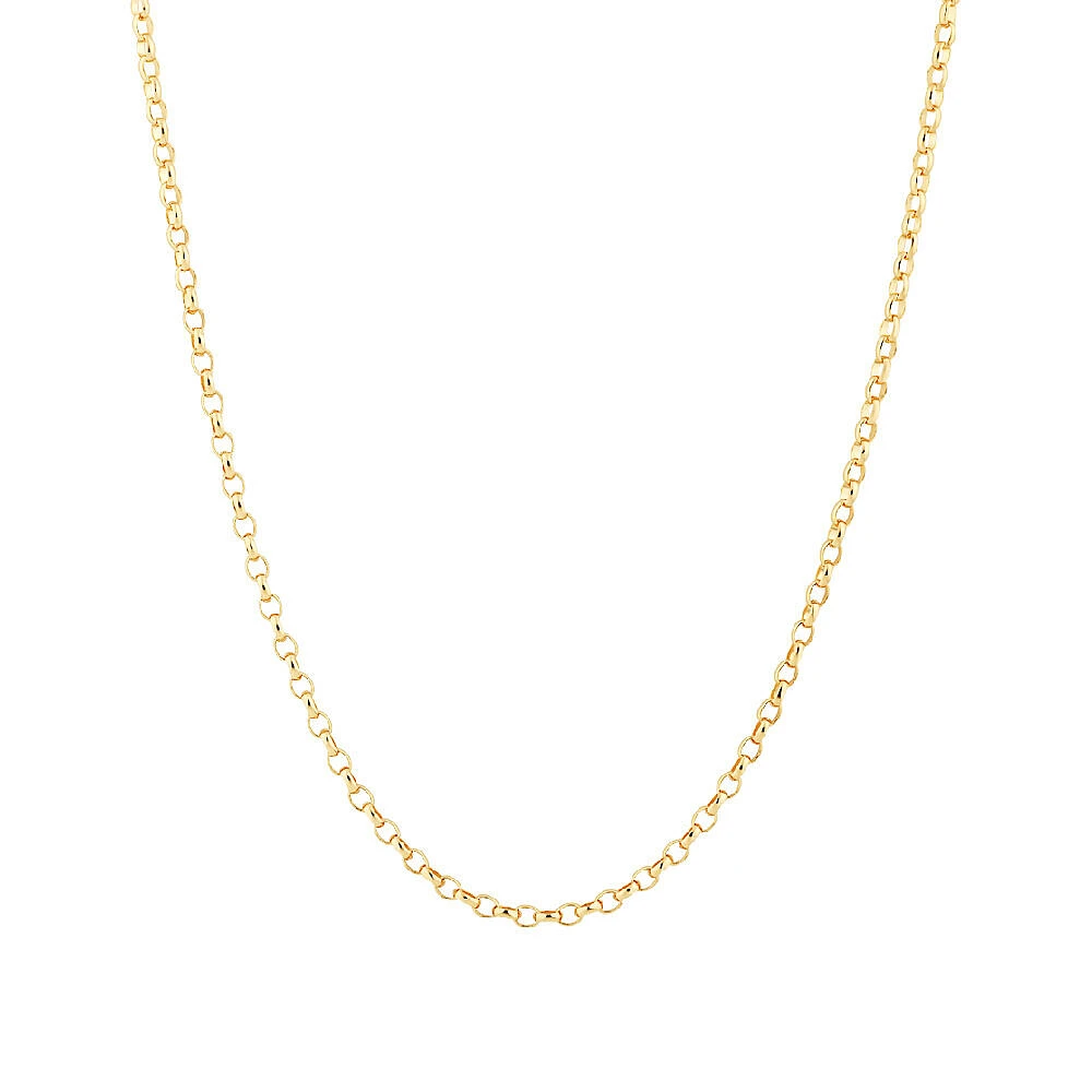 50cm (20") Oval Belcher Chain in 10kt Yellow Gold