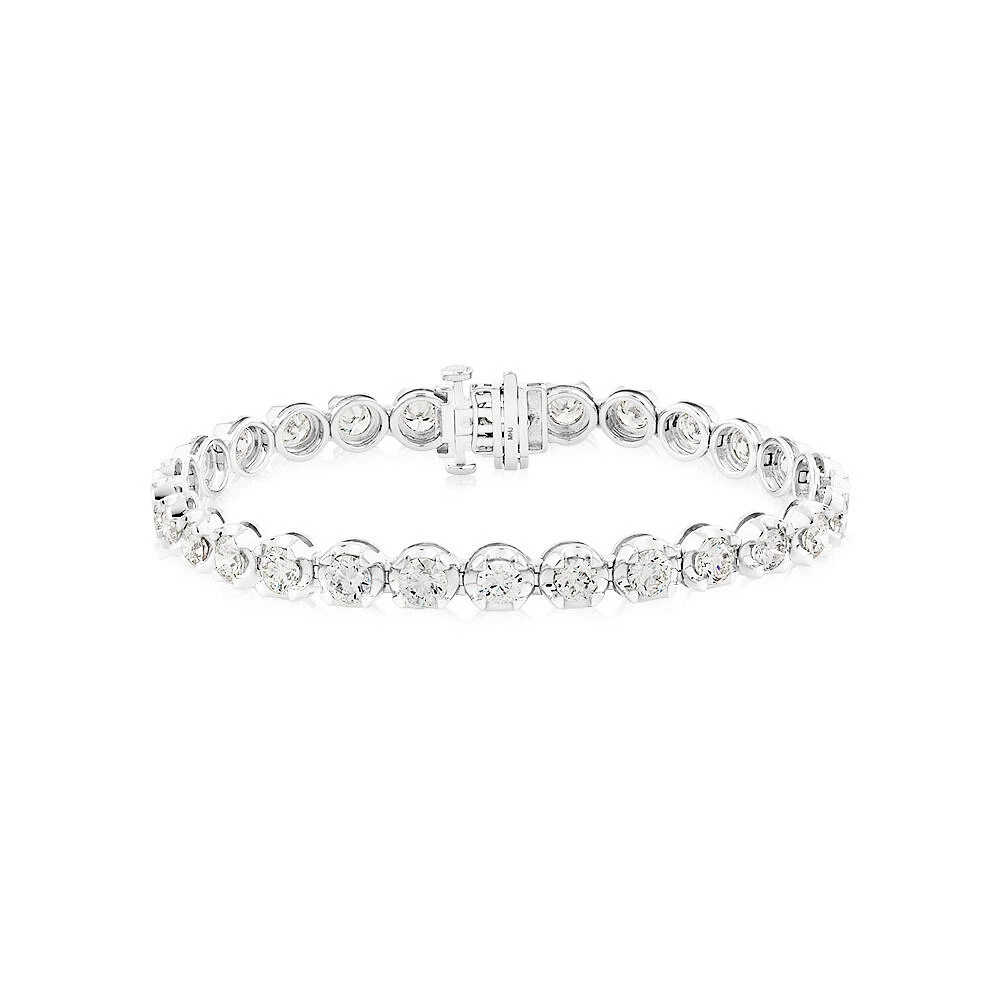 8.00 Carat TW Diamond Tennis Bracelet in 14kt White Gold