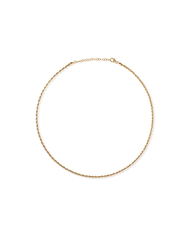 50cm (20") 3.3mm Width Semi-Solid Rope Chain in 10kt Yellow Gold
