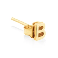 G Initial Single Stud Earring in 10kt Yellow Gold