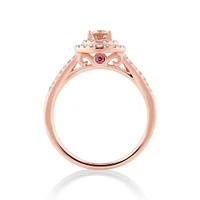 Sir Michael Hill Designer Fashion Ring with Morganite & 0.25 Carat TW of Diamonds in 10kt Rose Gold