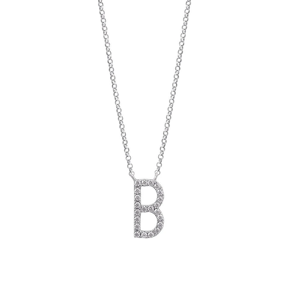 A' Initial necklace with 0.10 Carat TW of Diamonds in 10kt White Gold