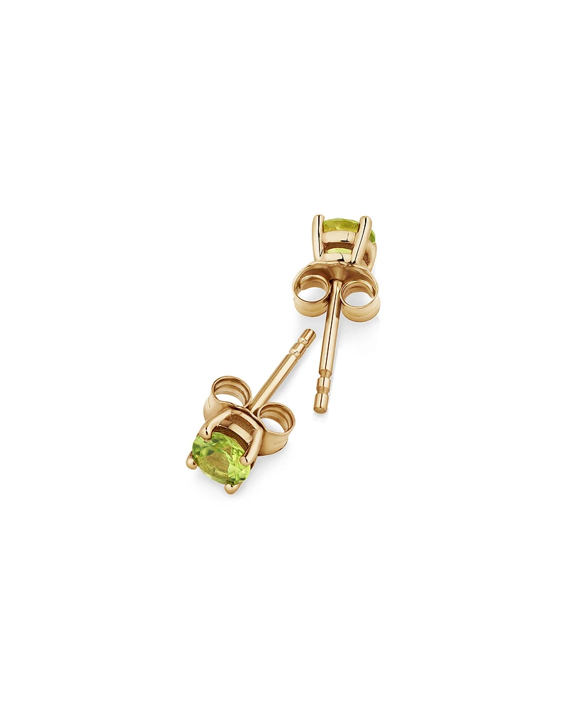 Stud Earrings with Peridot in 10kt Yellow Gold