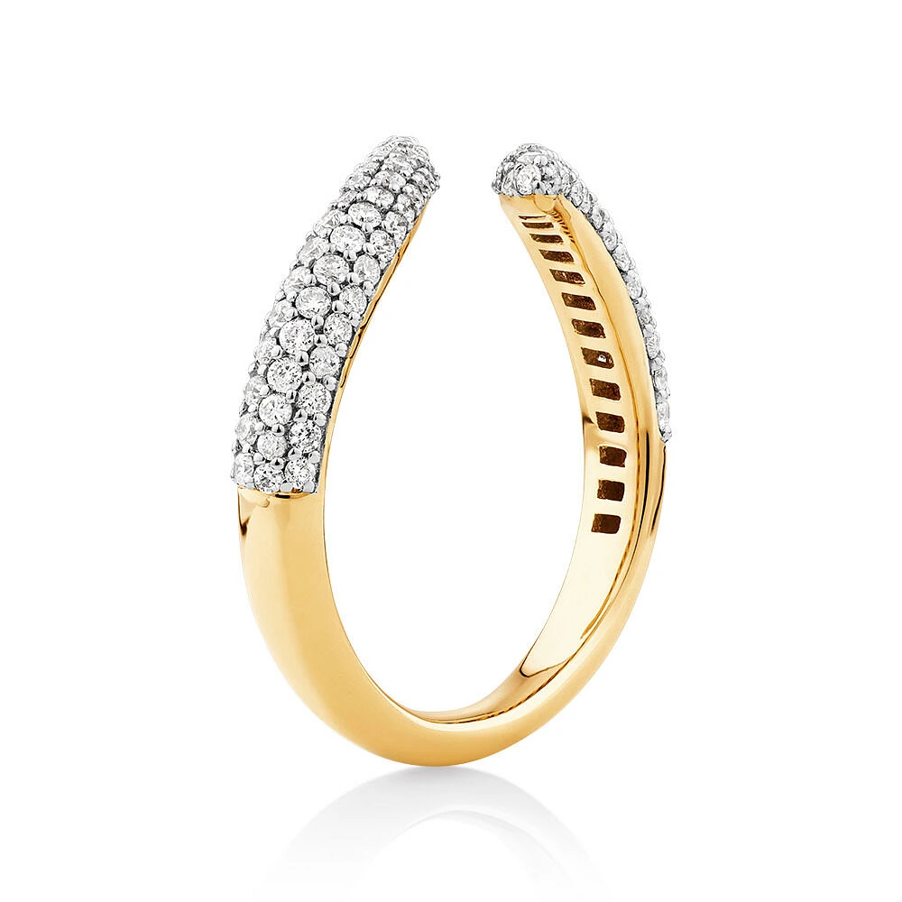 0.72 Carat TW Stardust Diamond Pave Ring in 10kt Yellow Gold.