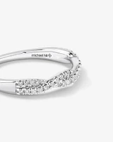 0.25 Carat TW Twist Diamond Wedding Ring in 14kt White Gold