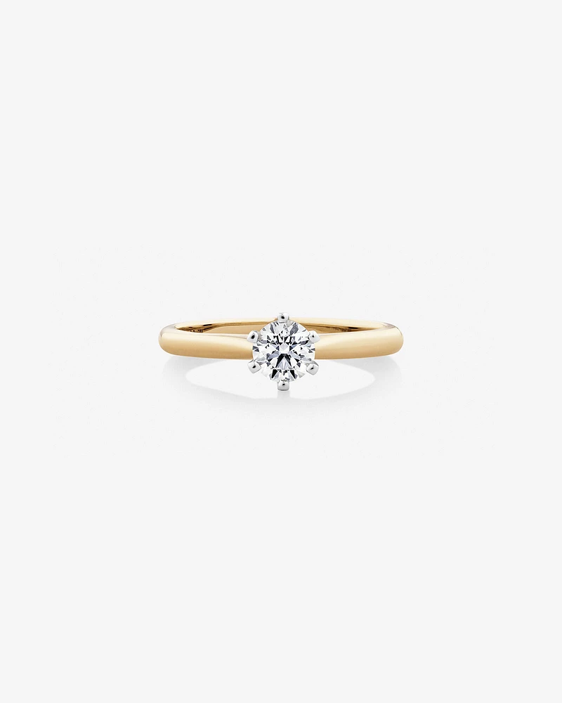 Certified Solitaire Engagement Ring with a 0.50 Carat TW Diamond in 18kt White Gold