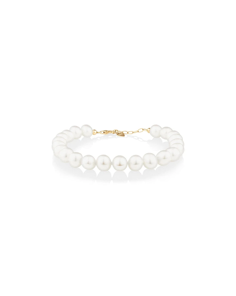 Cultured Freshwater Pearl Bracelet in 10kt Yellow Gold