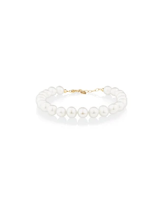 Cultured Freshwater Pearl Bracelet in 10kt Yellow Gold