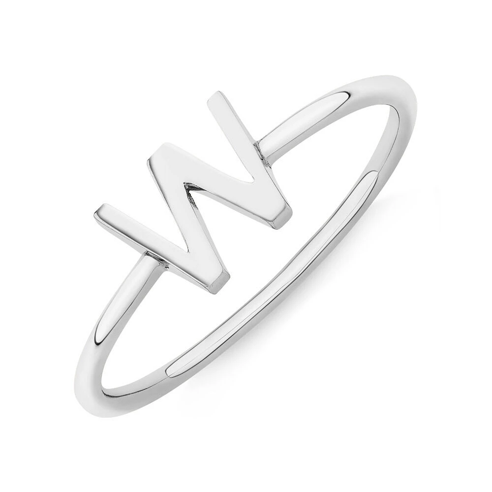 C Initial Ring in Sterling Silver