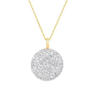 Stardust Pendant with 1.26TW of Diamonds in 10kt Yellow Gold and Rhodium