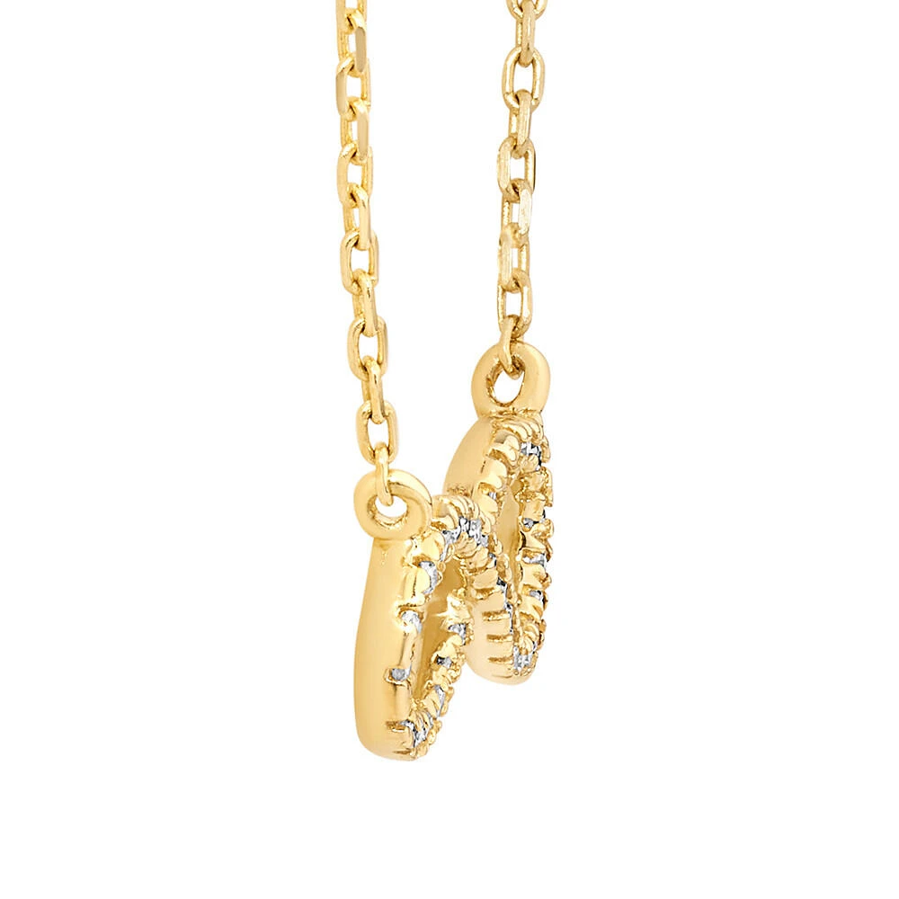 Infinity Necklace with Diamonds in 10kt Yellow Gold