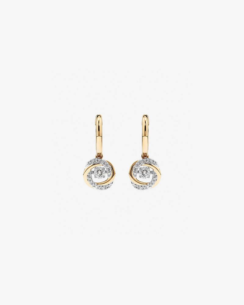 0.35 Carat TW Diamond Everlight Swirl Drop Huggie Earrings in 10kt Yellow Gold