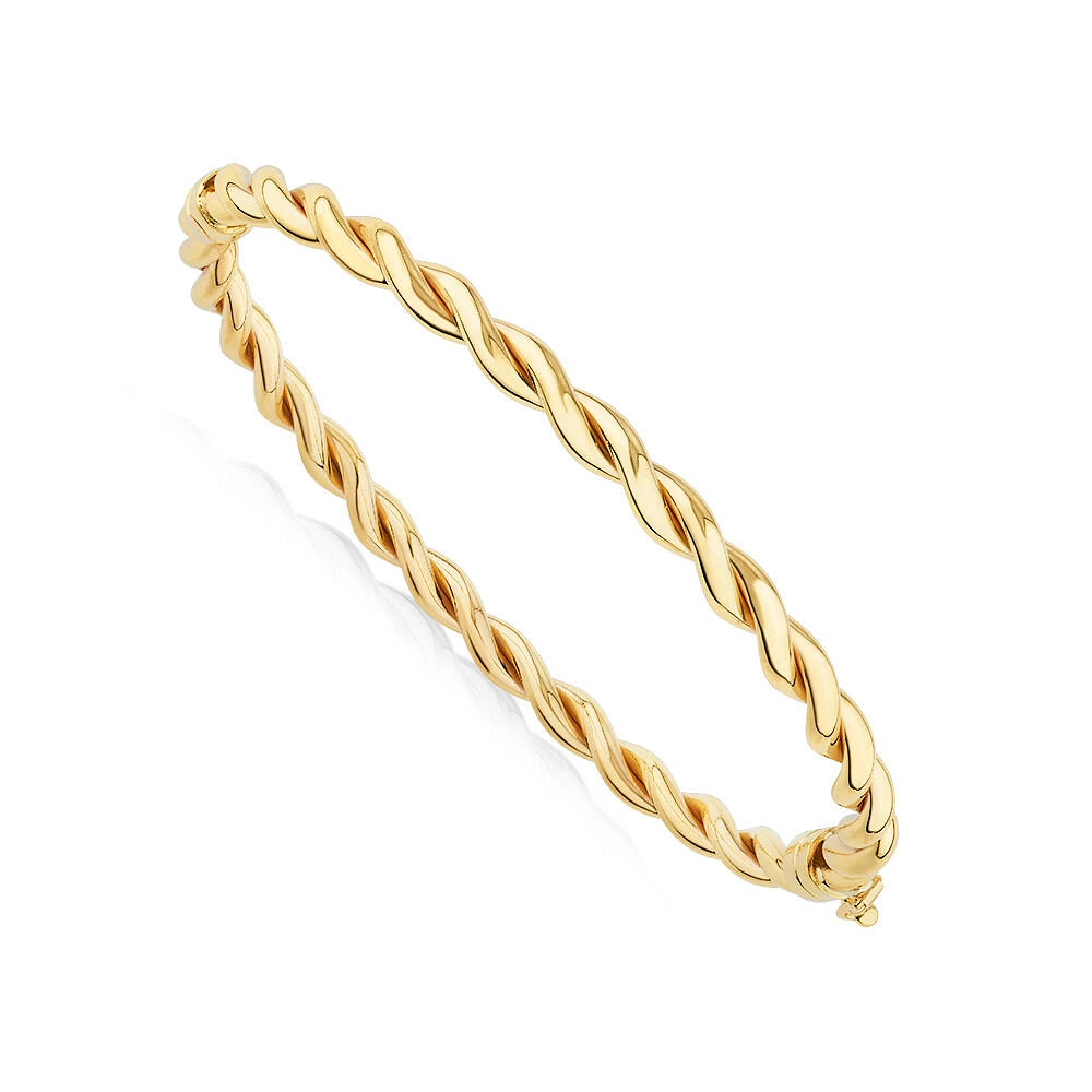 Croissant Twist 60cm Hollow Bangle in 10kt Yellow Gold