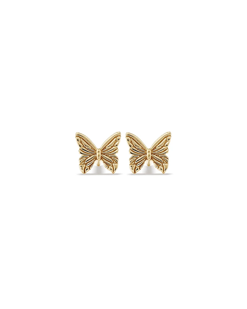 Butterfly Stud Earrings in 10kt Yellow Gold