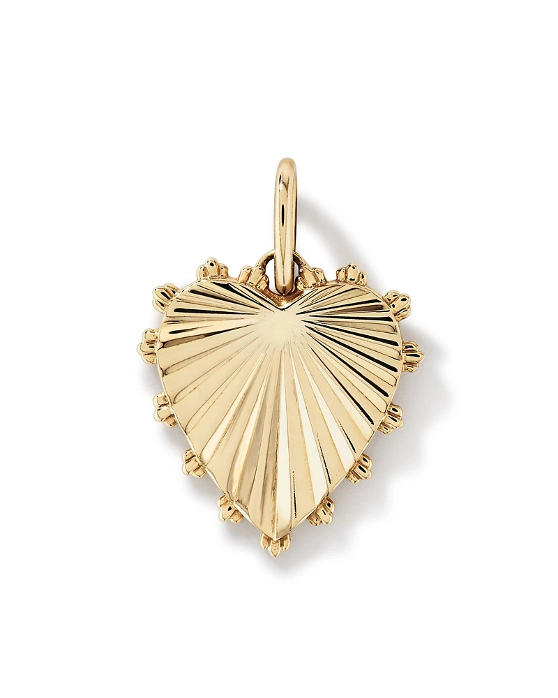 Sunray Love Heart Pendant in 10kt Yellow Gold