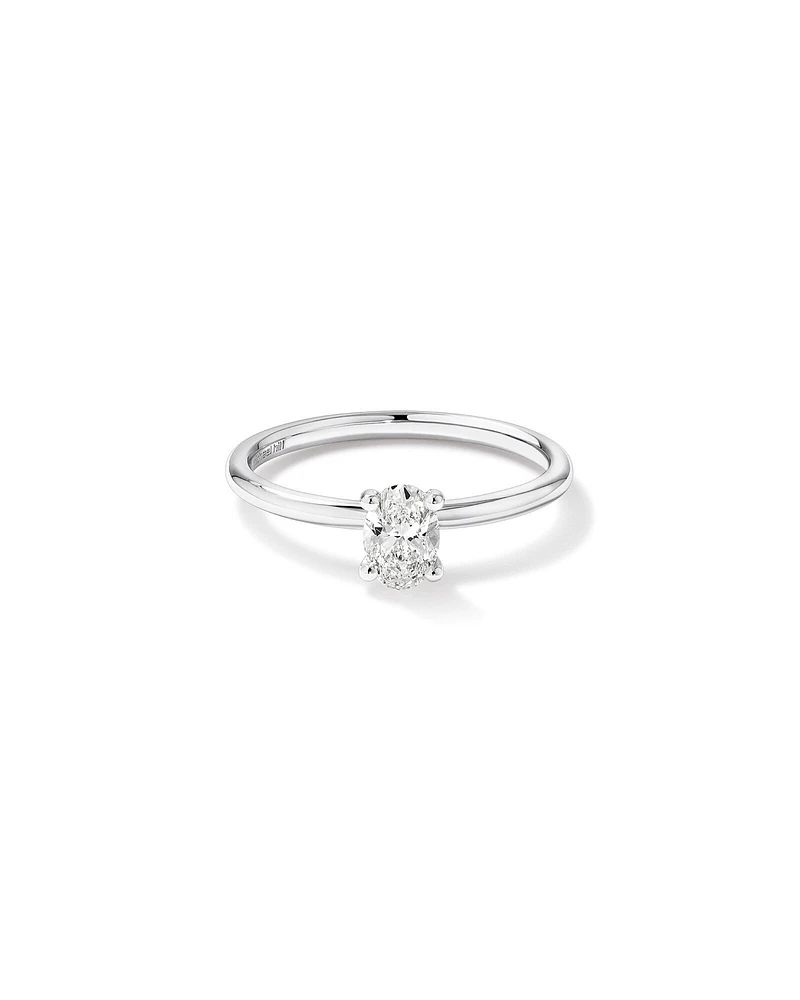 Solitaire Engagement Ring with 0.50 Carat TW of Diamonds in 18kt White Gold