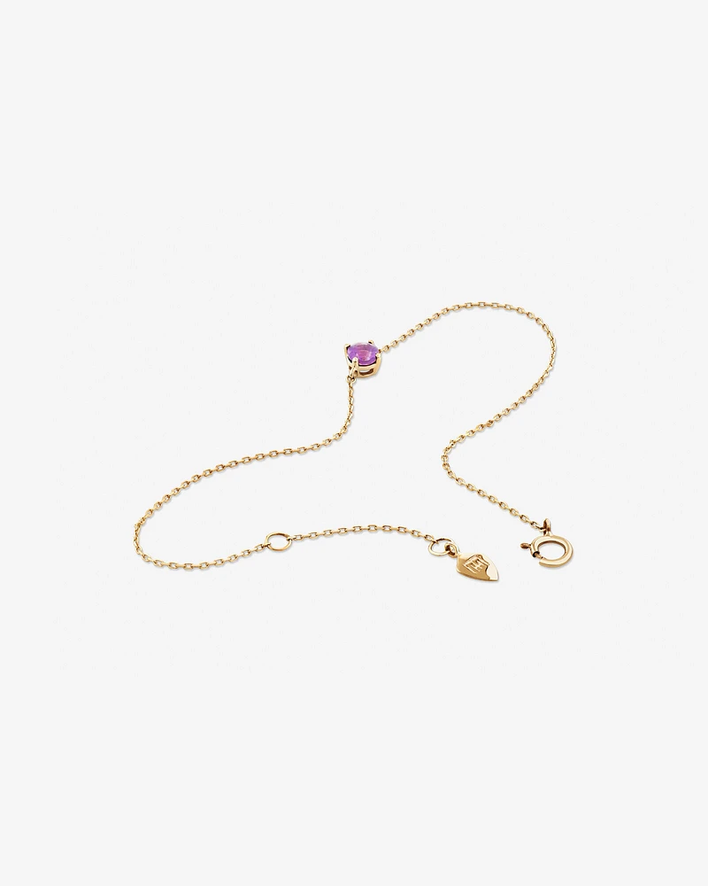 Bracelet with Amethyst in 10kt Yellow Gold