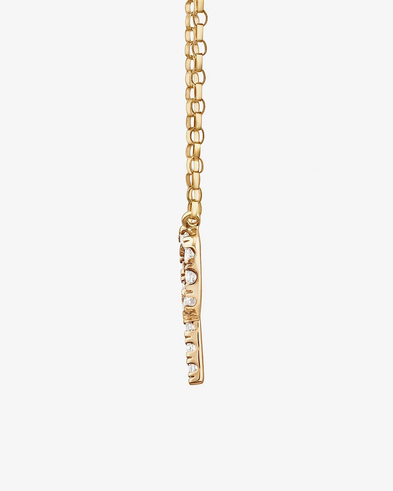"K" Initial Necklace with 0.10 Carat TW of Diamonds in 10kt Yellow Gold