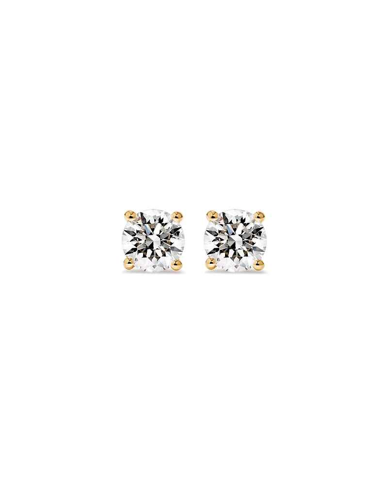 Carat TW Laboratory-Grown Diamond Solitaire Stud Earrings in 14kt Gold