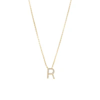 "K" Initial Necklace with 0.10 Carat TW of Diamonds in 10kt Yellow Gold
