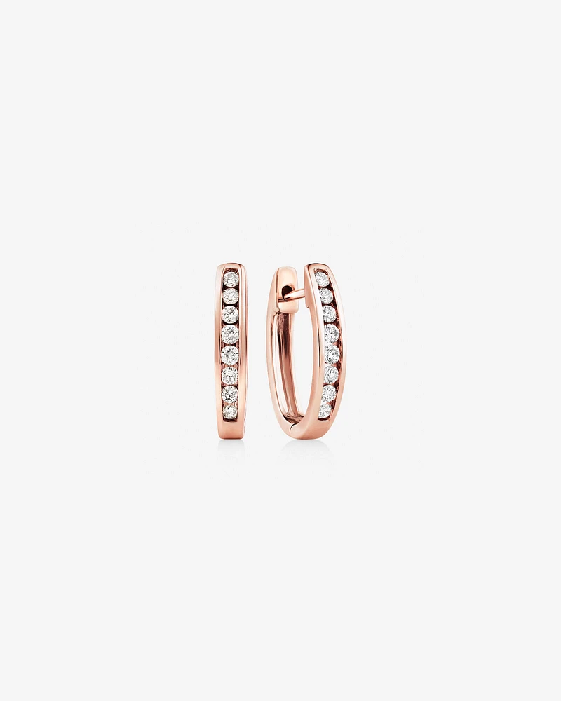 Huggie Earrings with 0.25 Carat TW of Diamonds in 10kt Rose Gold