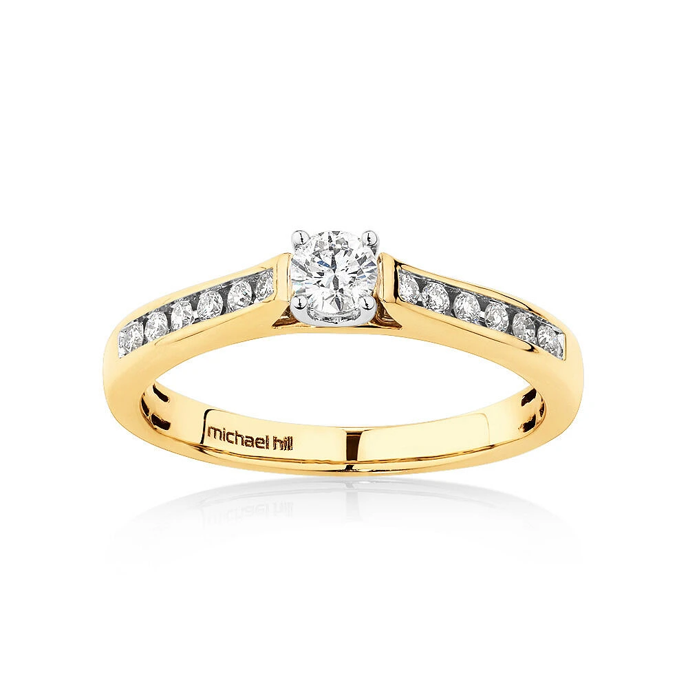 Bridal Set with 0.50 Carat TW of Diamonds in 14kt Yellow & White Gold