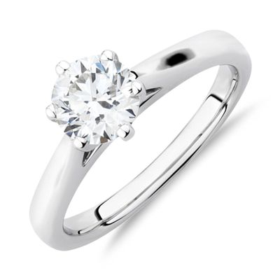 1 Carat Diamond Solitaire Ring 10kt White Gold