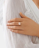 Ring with 9-10mm Cultured Freshwater Baroque Pearls in 10kt Yellow Gold