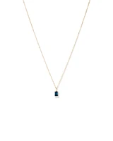 Emerald Cut London Blue Topaz Gemstone Pendant Necklace in 10kt Yellow Gold