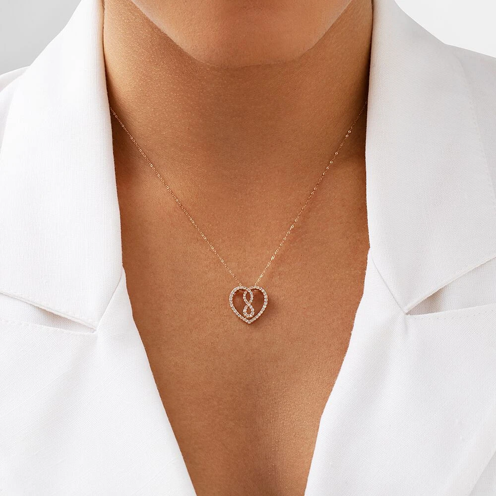 Small Infinitas Pendant with 1/4 Carat TW of Diamonds in 10kt Rose Gold