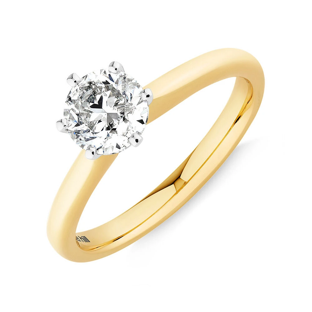 Certified Solitaire Engagement Ring with a 1 Carat TW Diamond in 18kt White Gold